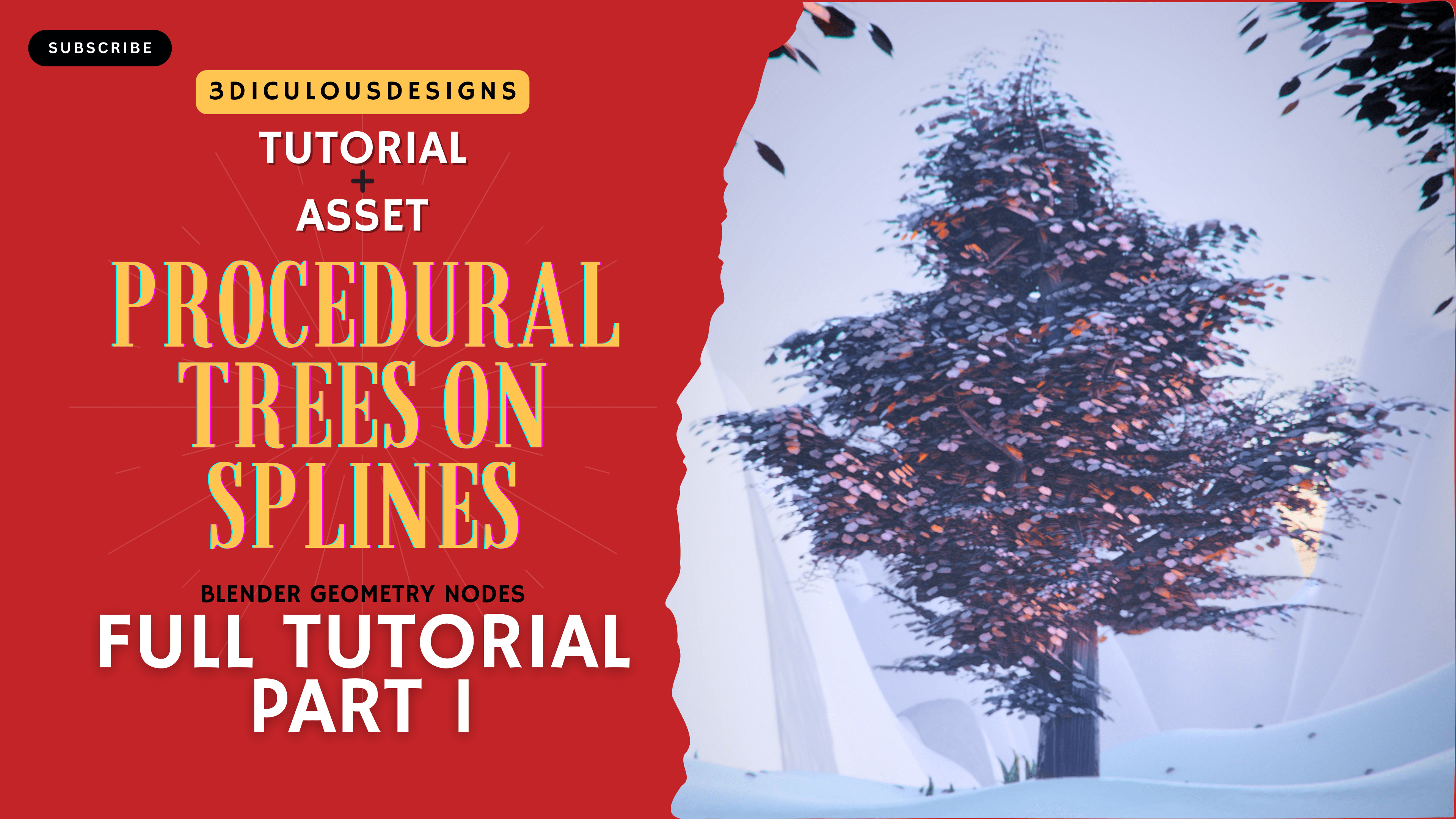 Trees on Splines – Powerful Geometry Node Asset Builder